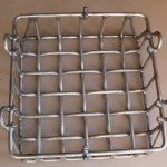 A square heat treat basket with lifting loops