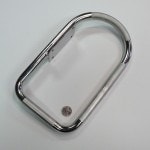 A stainless steel medical cart handle that has been electropolished for a near chrome finish on stainless steel.