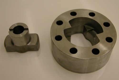 This machined set engages a roller to enable rotation but also easy disassembly.