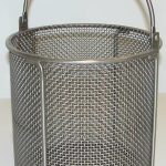 A basket that is used for parts washing that is constructed of mesh to allow the cleaning fluid to escape the basket.